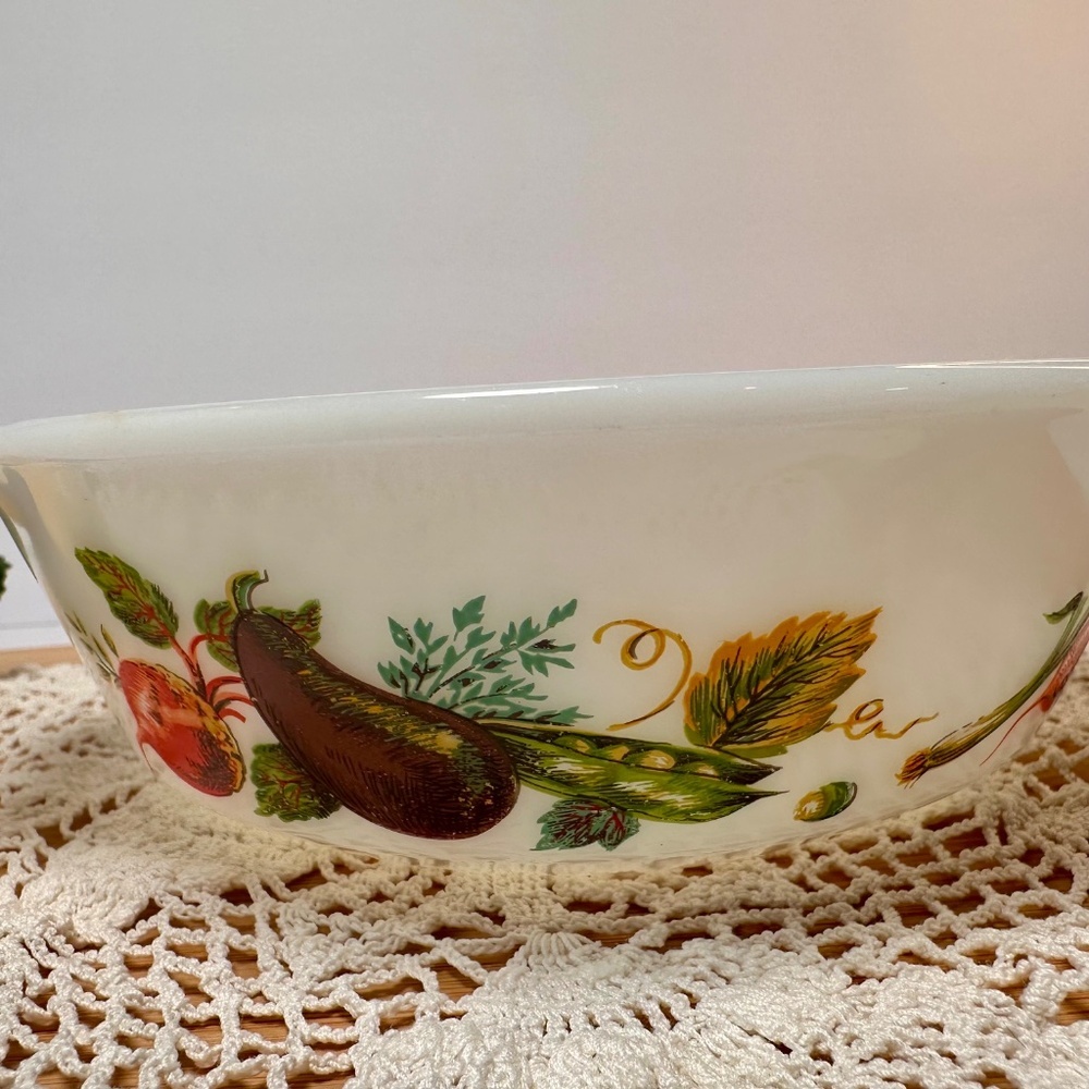 Vintage Pyrex Tuscany Market Garden Made in England Oval Casserole Dish - Picture 5 of 7